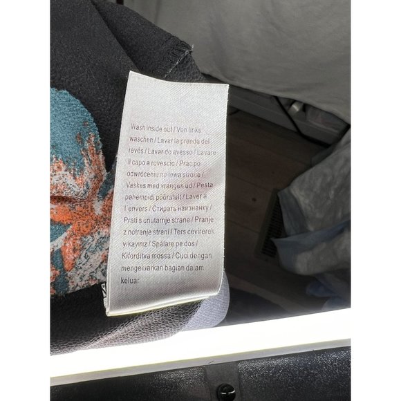 Kimono by Villa dress shirt button front size small black with peach and green f - Picture 8 of 10